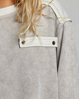 Mixed Panel Thermal Top Vintage Wash