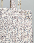 Quilted Pocket Detail Floral Botanical Tote Bag