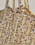 Ribbon-Tie Quilted Floral Jumbo Tote Bag