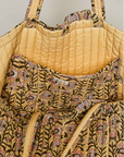 Ribbon-Tie Quilted Floral Jumbo Tote Bag
