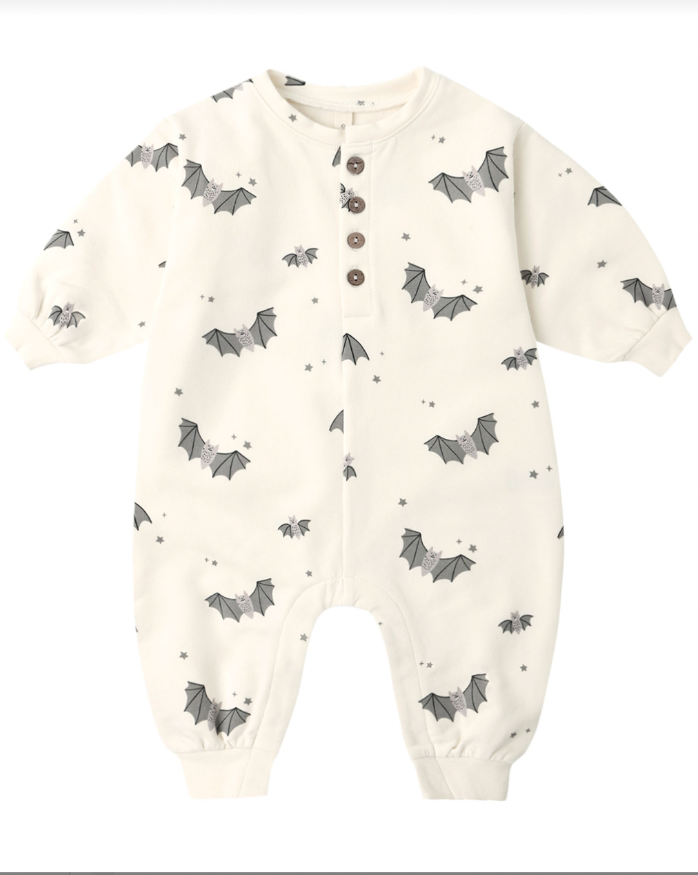 QUINCY MAE RELAXED FLEECE JUMPSUIT BABY BATS