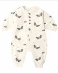 QUINCY MAE RELAXED FLEECE JUMPSUIT BABY BATS