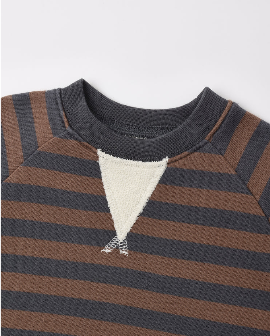 Rylee + Cru Crew Neck Romper Mulberry Stripe