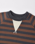 Rylee + Cru Crew Neck Romper Mulberry Stripe