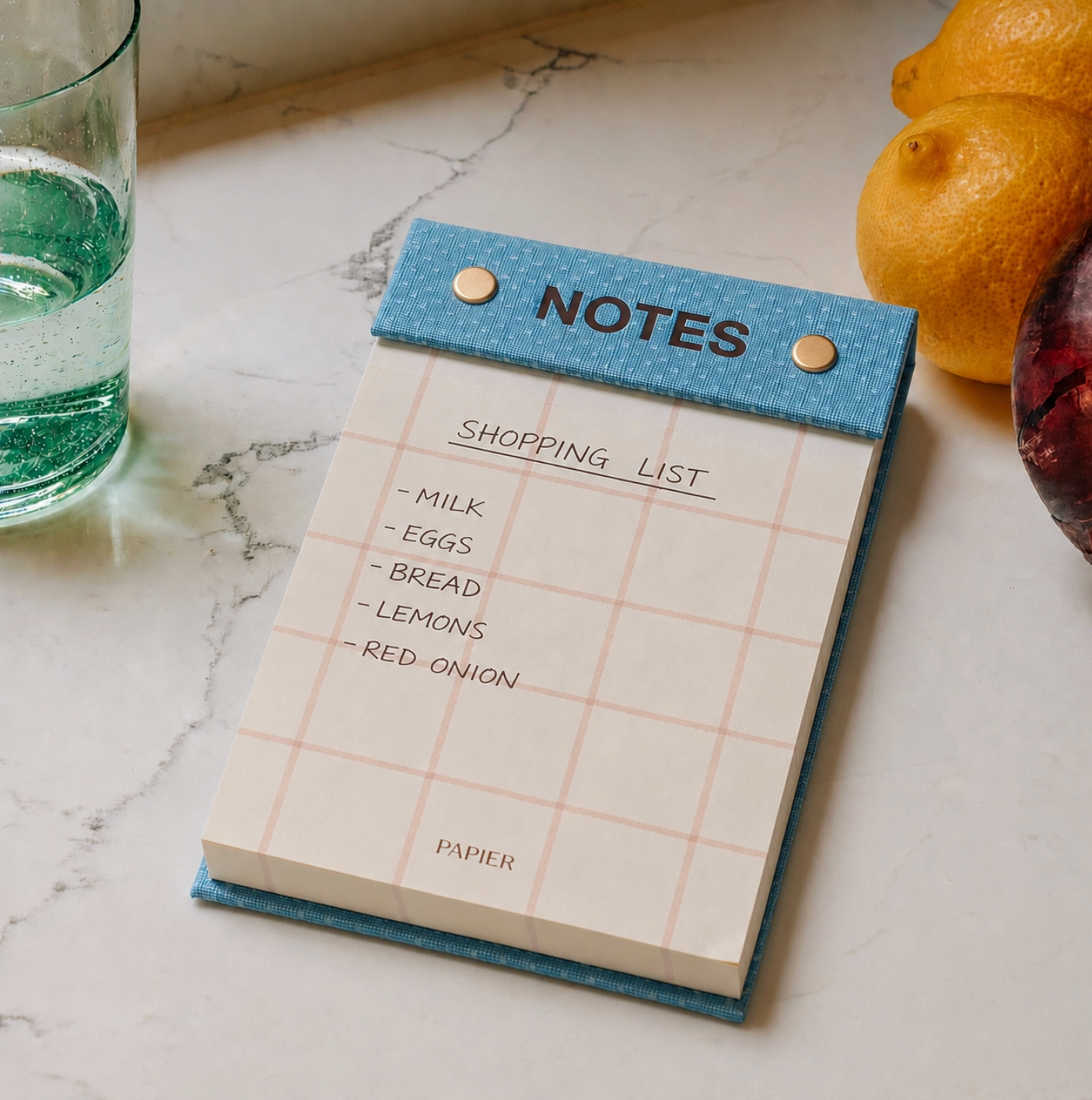 Fabric Hardcover Notepad - Dot &amp; Check