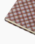 Fabric Lined Notebook, A5 Softcover - Petals & Plaid