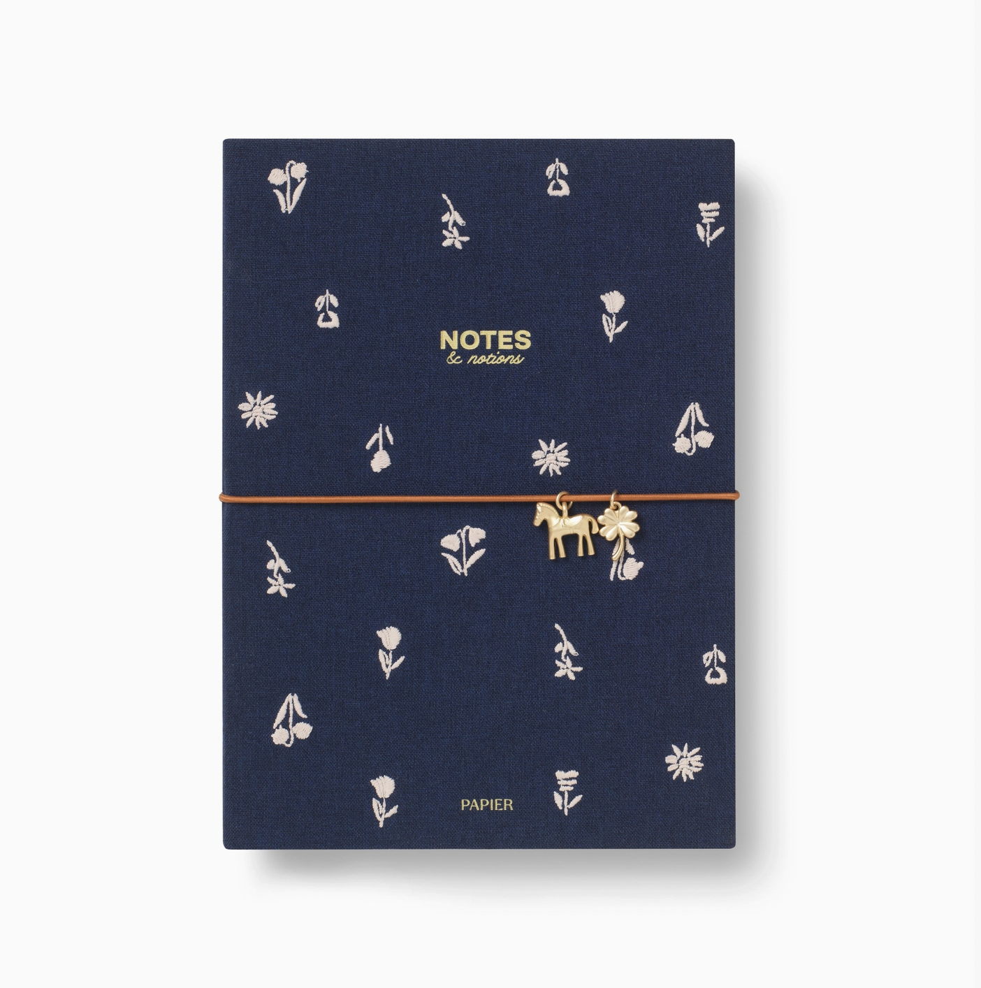 Fabric Lined Notebook, A5 Softcover - Twilight Blooms