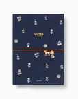 Fabric Lined Notebook, A5 Softcover - Twilight Blooms