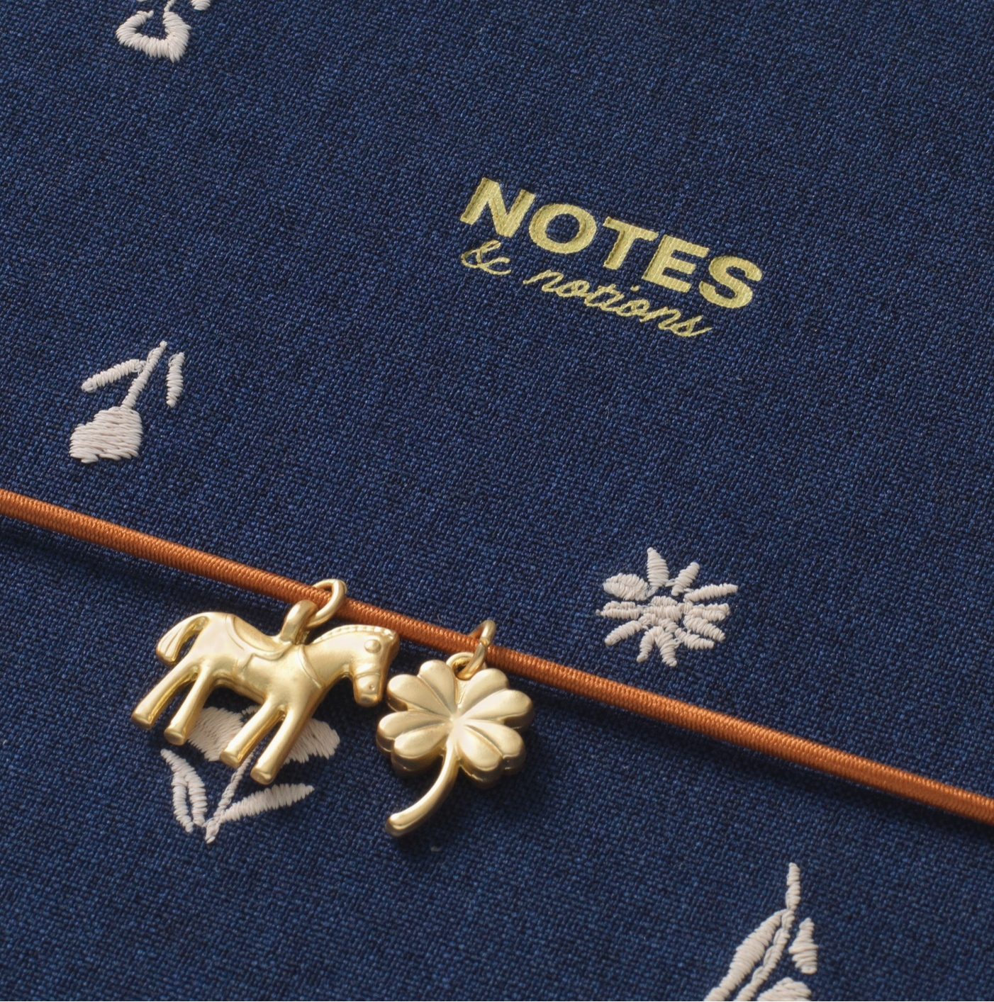 Fabric Lined Notebook, A5 Softcover - Twilight Blooms