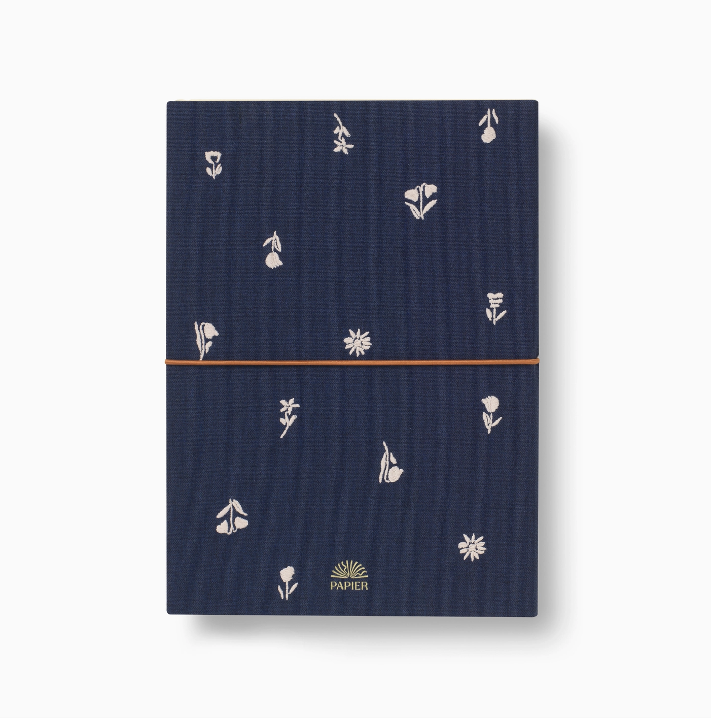Fabric Lined Notebook, A5 Softcover - Twilight Blooms