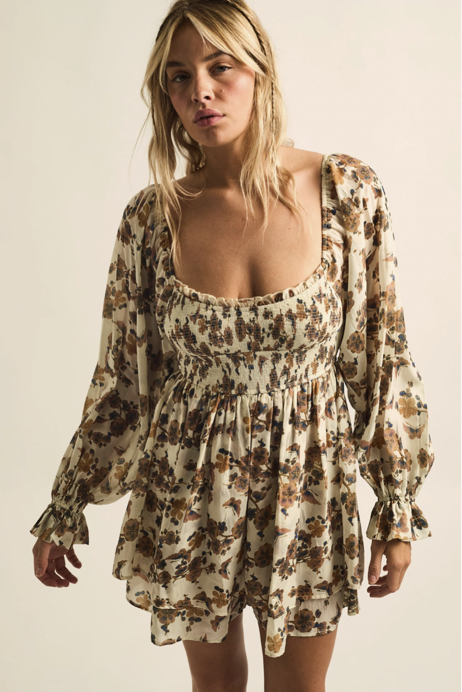 Connie Flutter Floral Romper