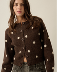 Polka Dot Button-Up Cardigan