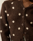 Polka Dot Button-Up Cardigan