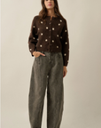 Polka Dot Button-Up Cardigan