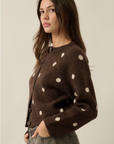 Polka Dot Button-Up Cardigan