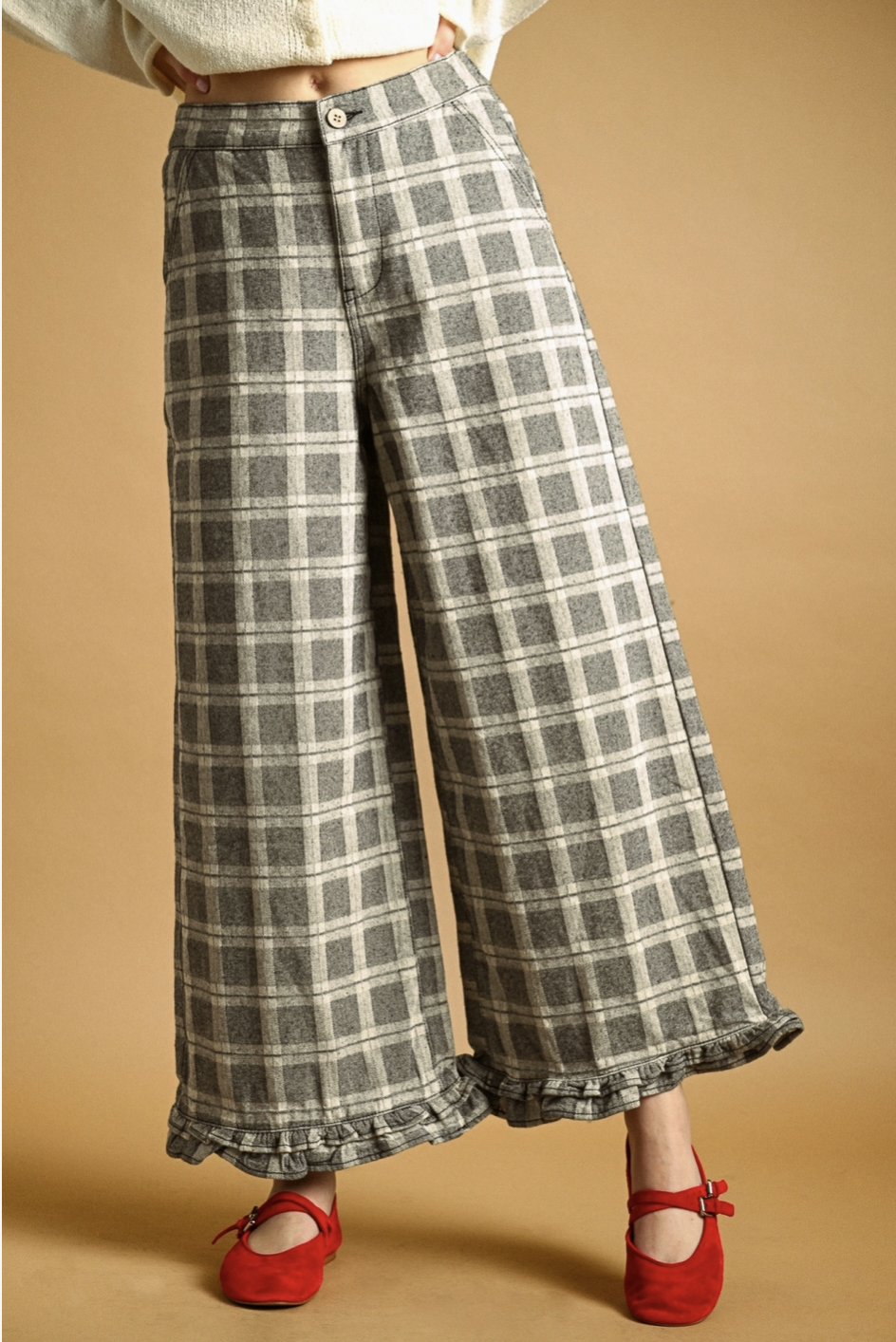 Darla Ruffle Plaid Pants