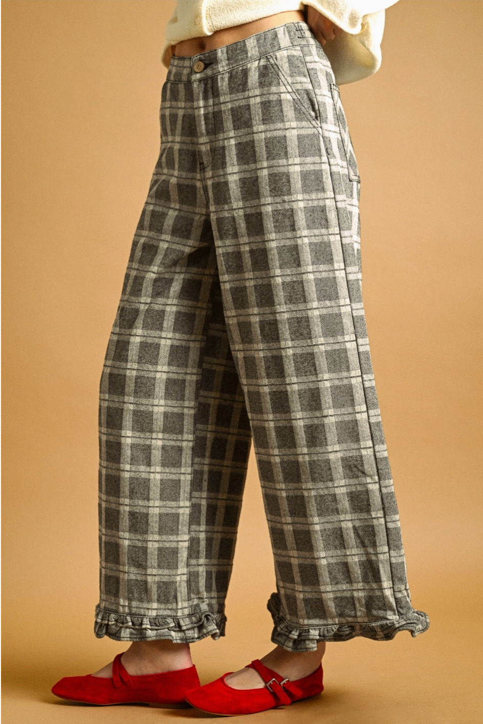 Darla Ruffle Plaid Pants