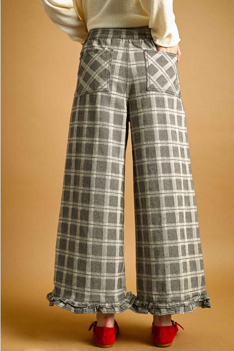 Darla Ruffle Plaid Pants