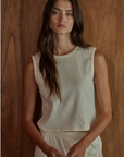 Cotton Cream Pointelle Tank