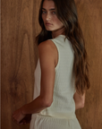 Cotton Cream Pointelle Tank