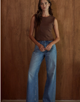 Cotton Brown Pointelle Tank