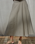 Woven Gingham Midi Skirt