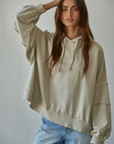 Knit Cotton Drop Shoulder Hoodie