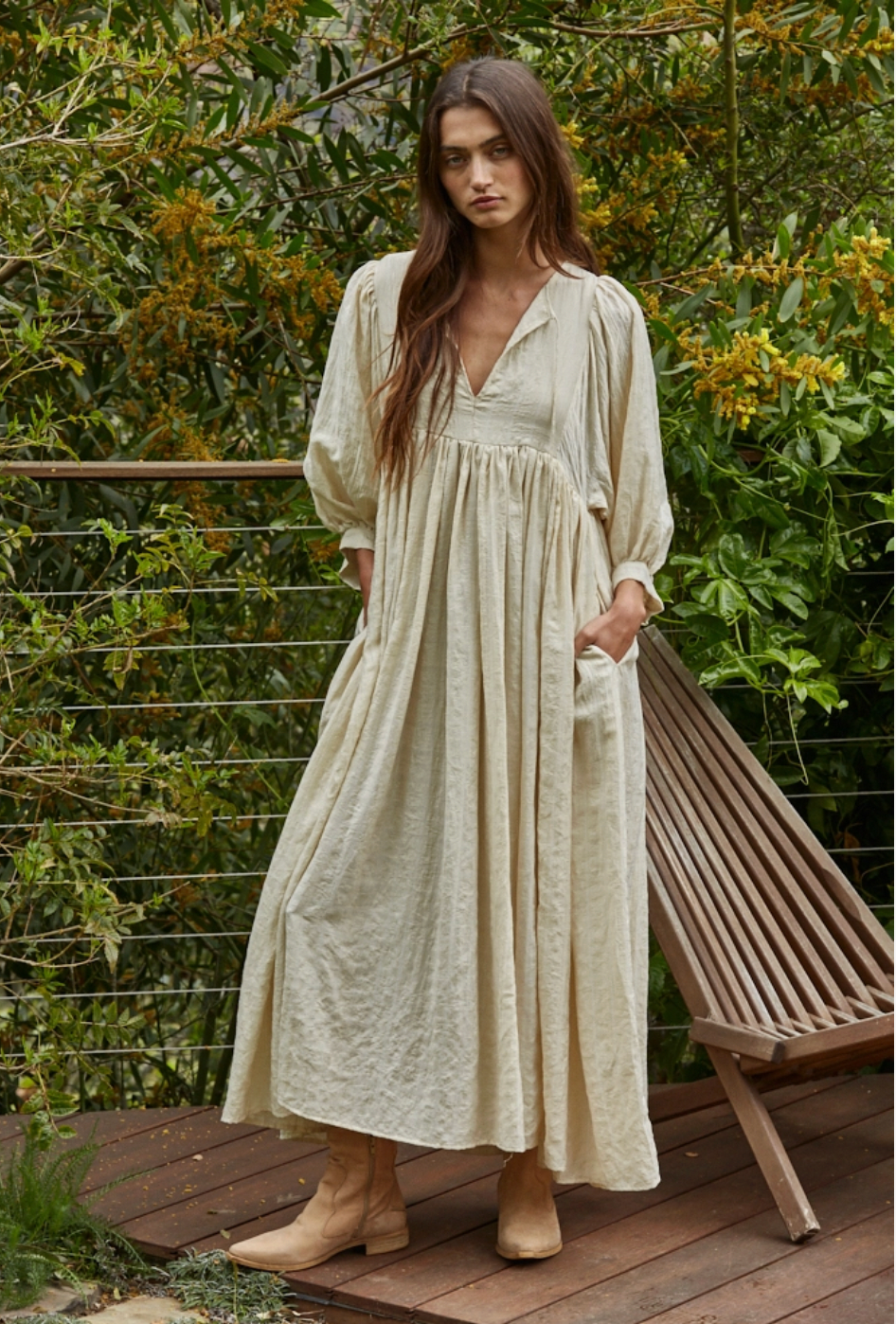 Flora Tencel Flare Maxi Dress