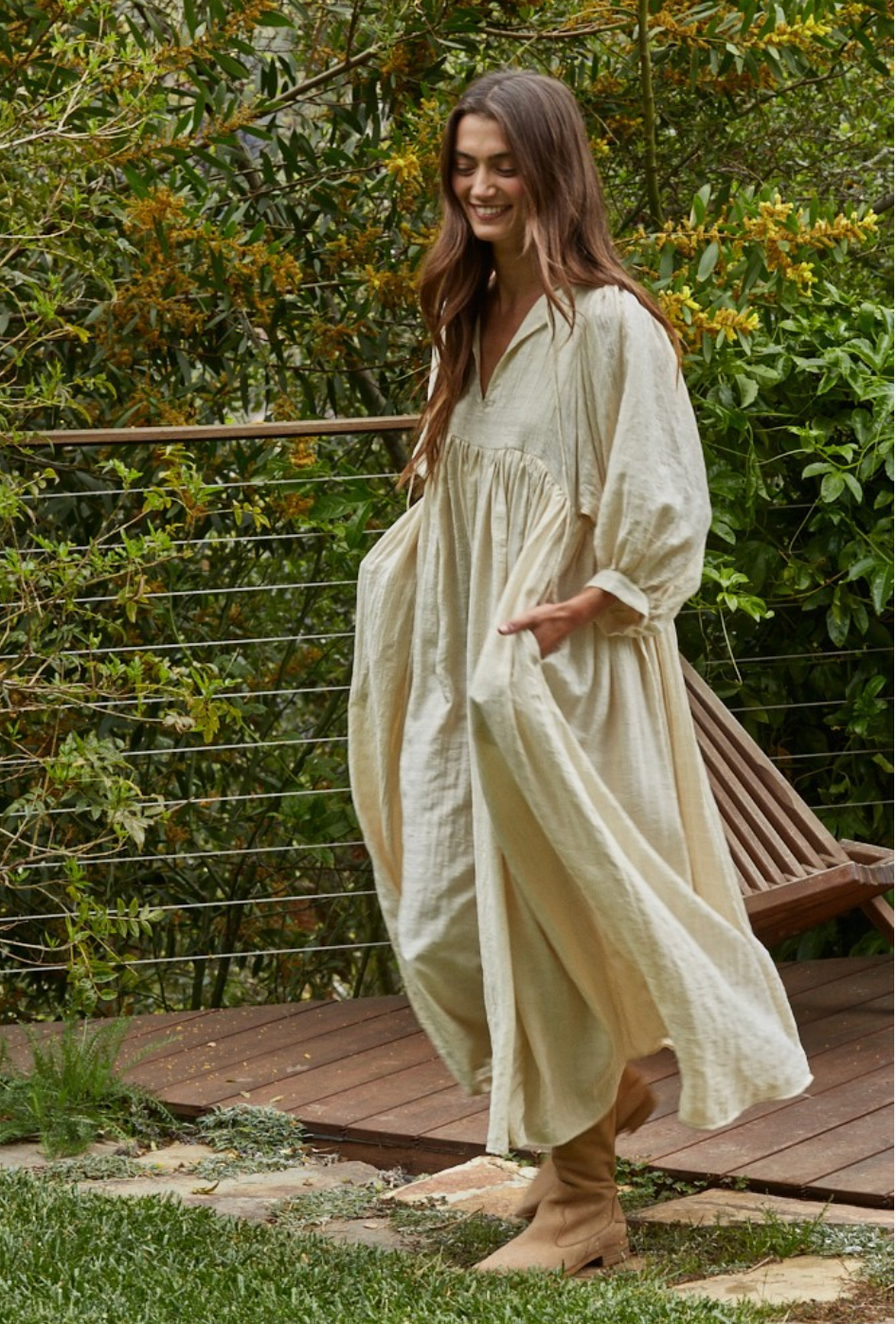 Flora Tencel Flare Maxi Dress