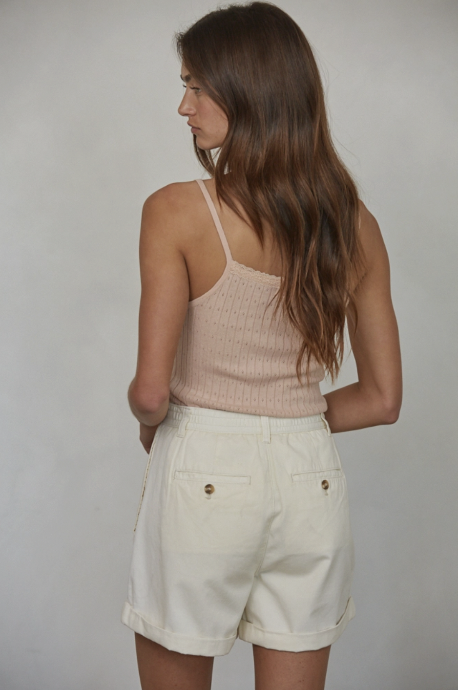 Pink Pointelle Knit Tank