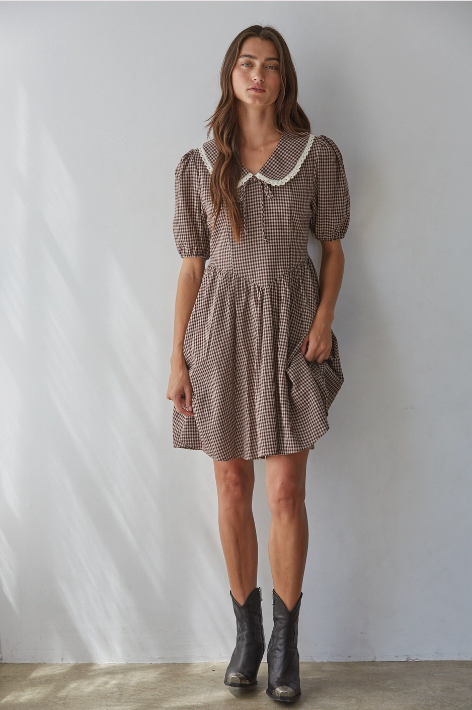 Dolly Cotton Gingham Mini Dress