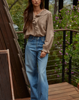 Alex Cotton Gingham Ruffled Blouse