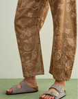 Paisley Print Washed Pants