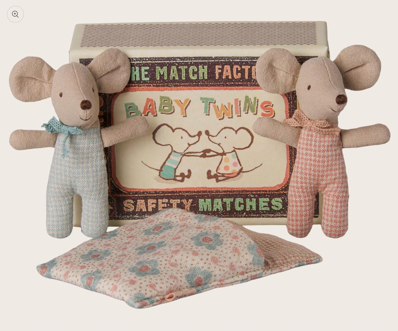 Twins, Baby mice in matchbox - Checker Maileg
