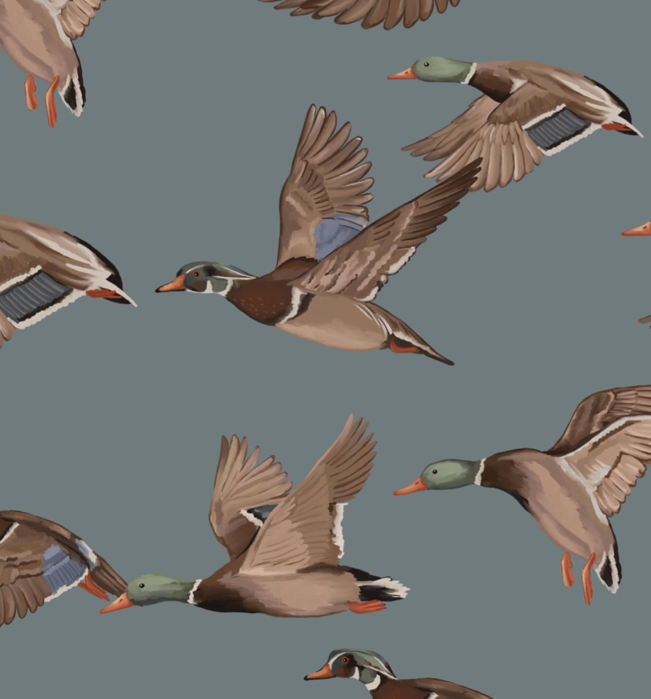 Mallards (Ribbed) Zip Pajamas Bamboo