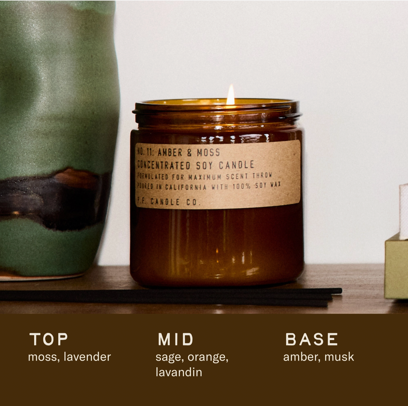 Amber &amp; Moss - 12.5 oz Large Concentrated Candle
