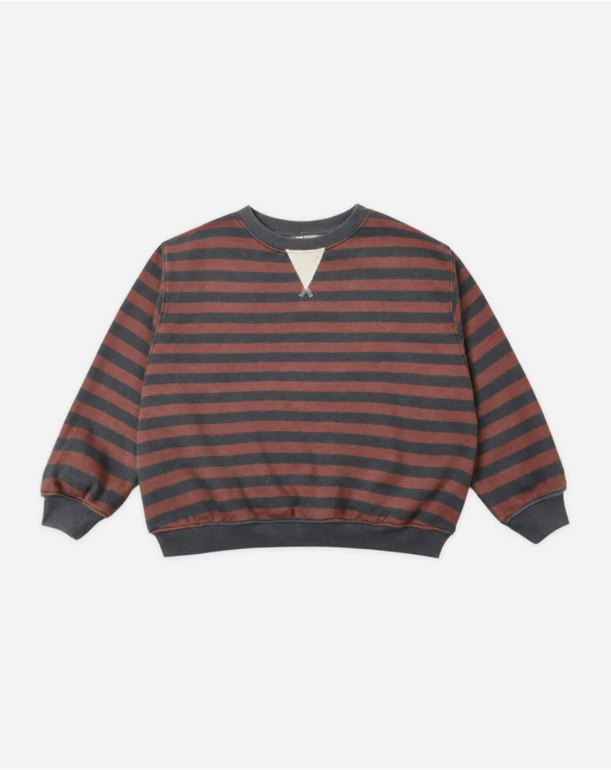 Rylee + Cru Oversized Crew Mulberry Stripe