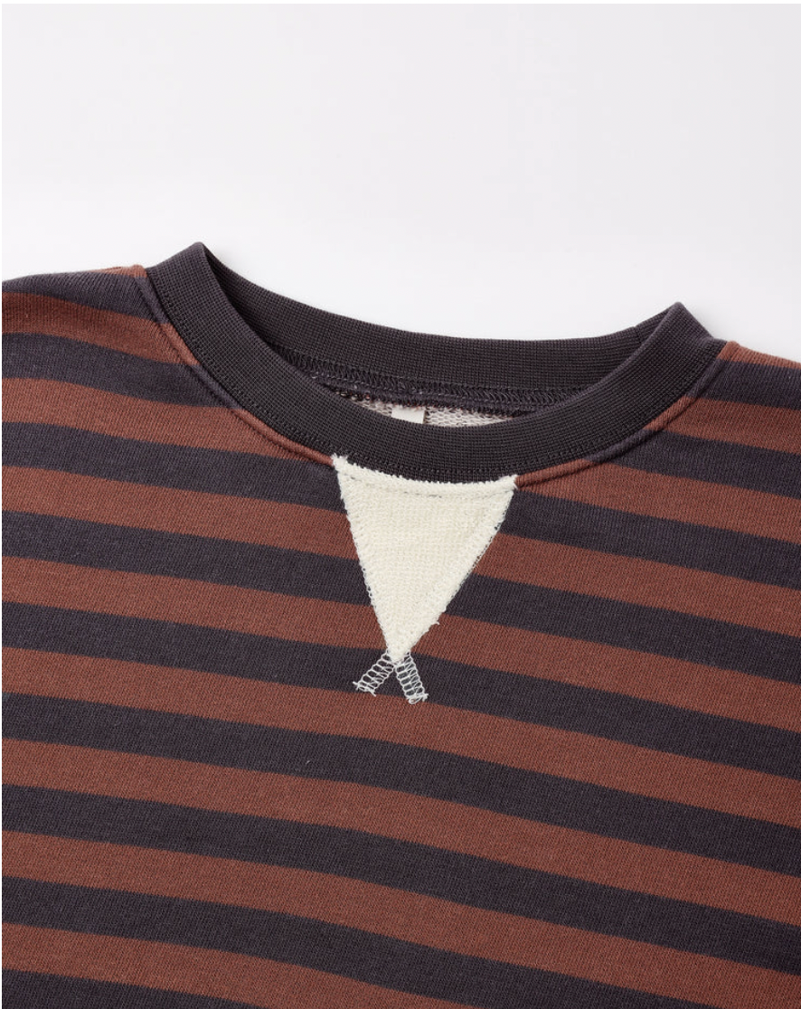Rylee + Cru Oversized Crew Mulberry Stripe