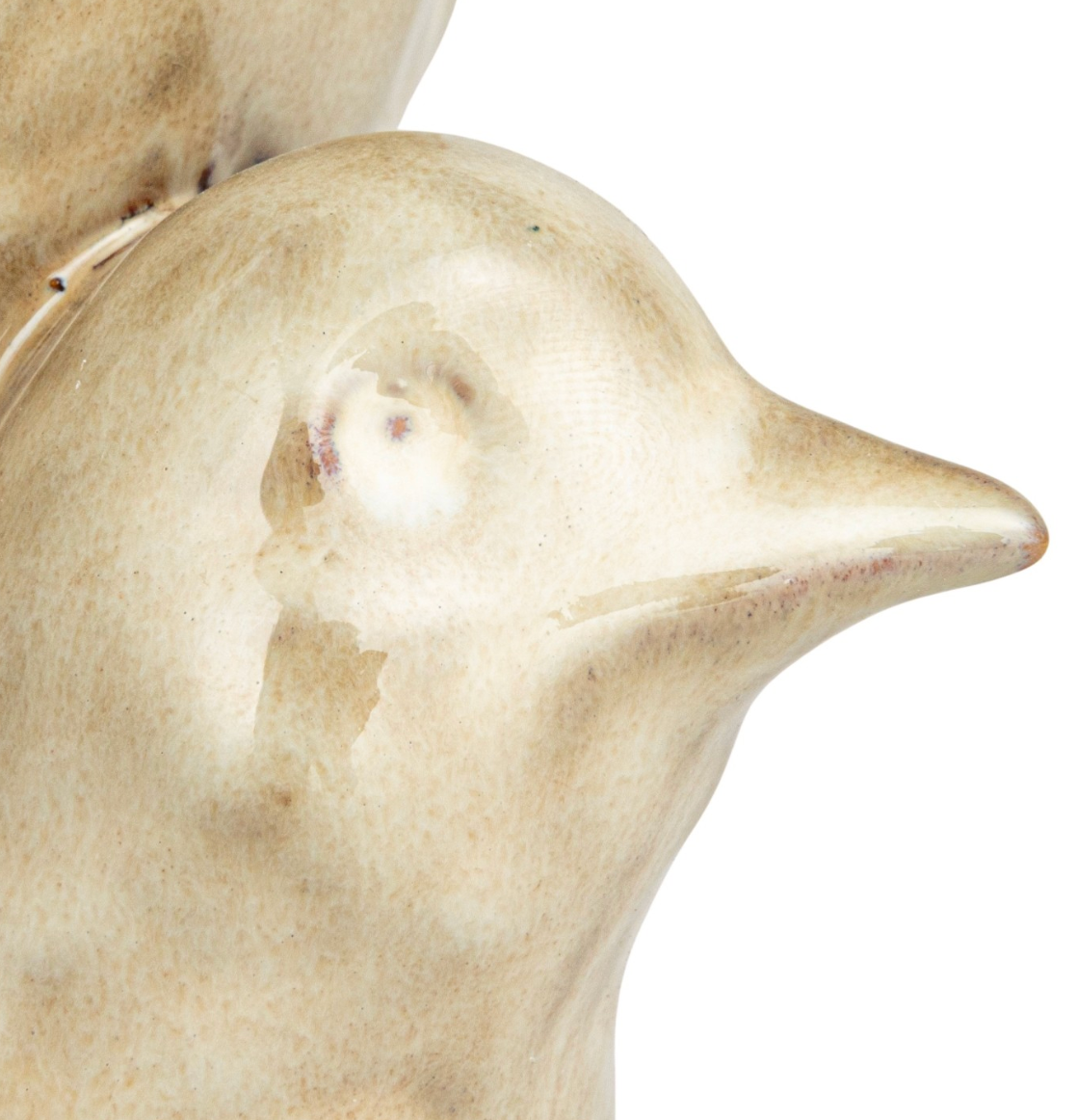 Stoneware Bird w/ Bowl, Cream Color