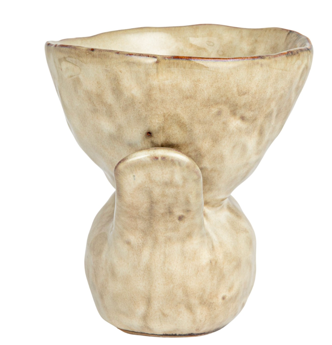 Stoneware Bird w/ Bowl, Cream Color