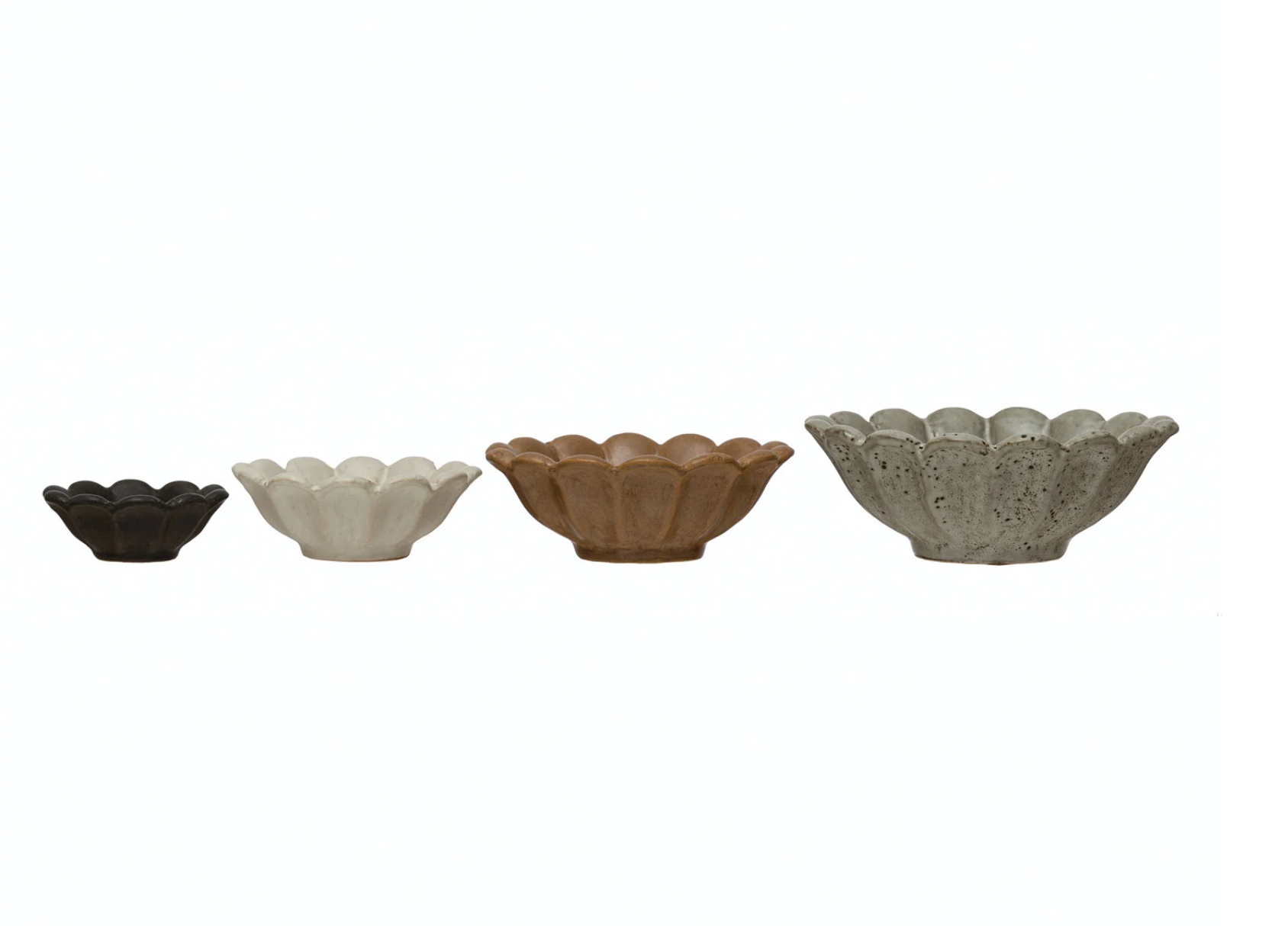Stoneware Flower Bowls
