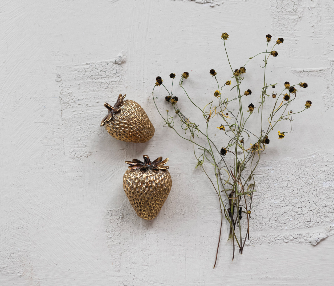 Resin Strawberries, Gold Finish