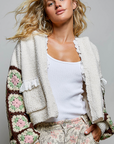 Granny Square Ruffle Cardigan
