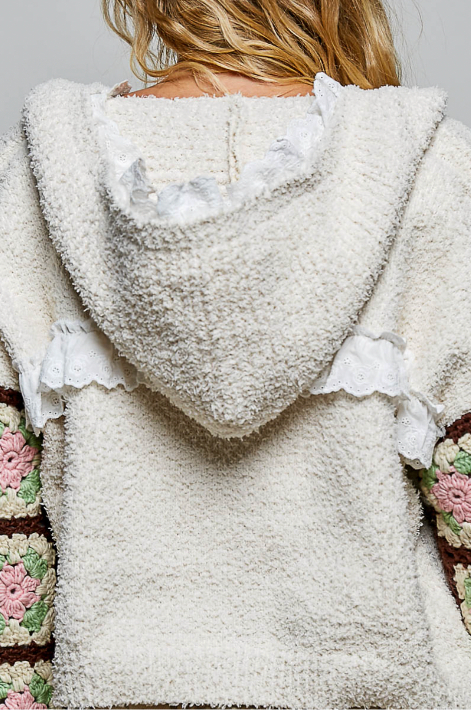 Granny Square Ruffle Cardigan