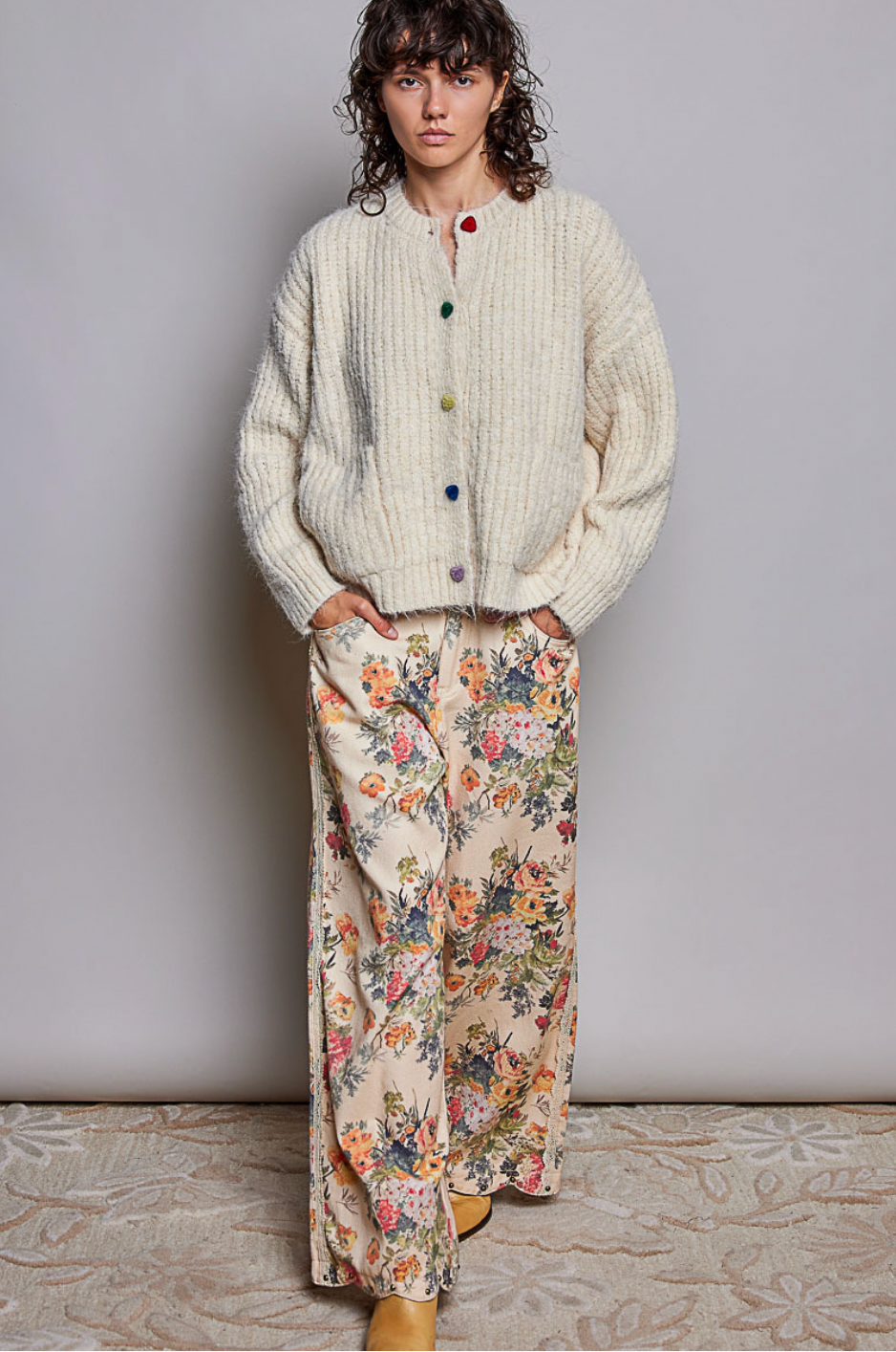 Cozy Heart Button Sweater