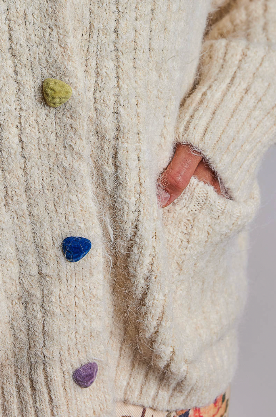 Cozy Heart Button Sweater