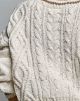 Varsity Cable Knit Double Stripe Sweater