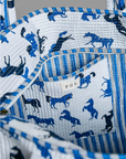 Blue Horse Quilted Tote Bag