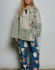 Patchwork Construction Quilted Jacket