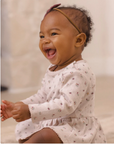 Quincy Mae  Pointelle Skirted Bodysuit Heart Ditsy